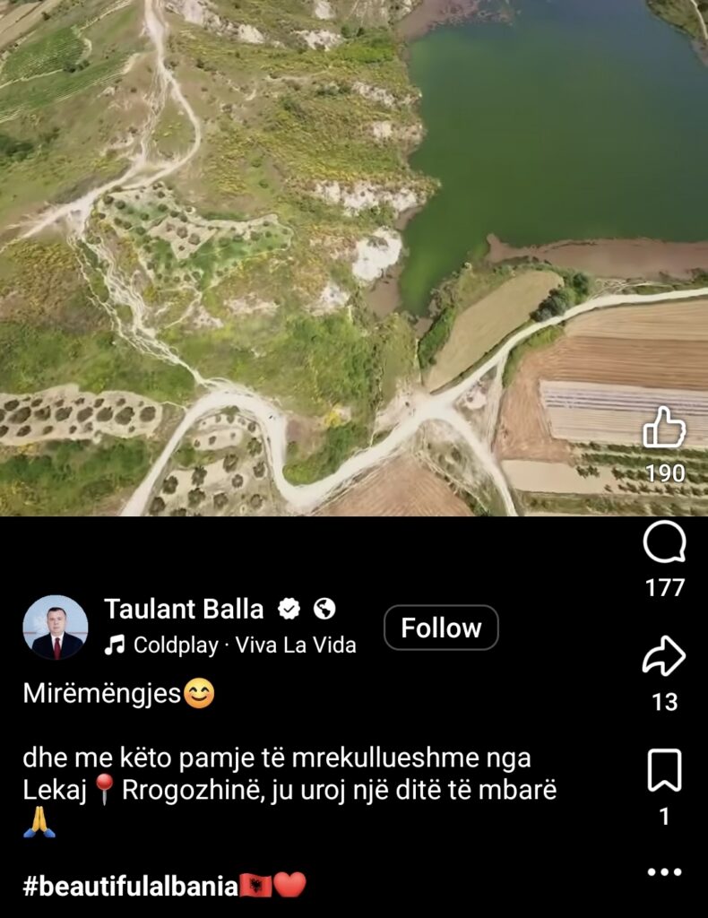 Balla ngre dronin, zbulon një  liqen, i shkel syrin investit