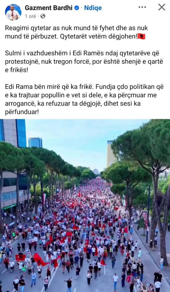 Gaz Bardhi: Do vijmë në protestë por mos na përbuzni, Rama n